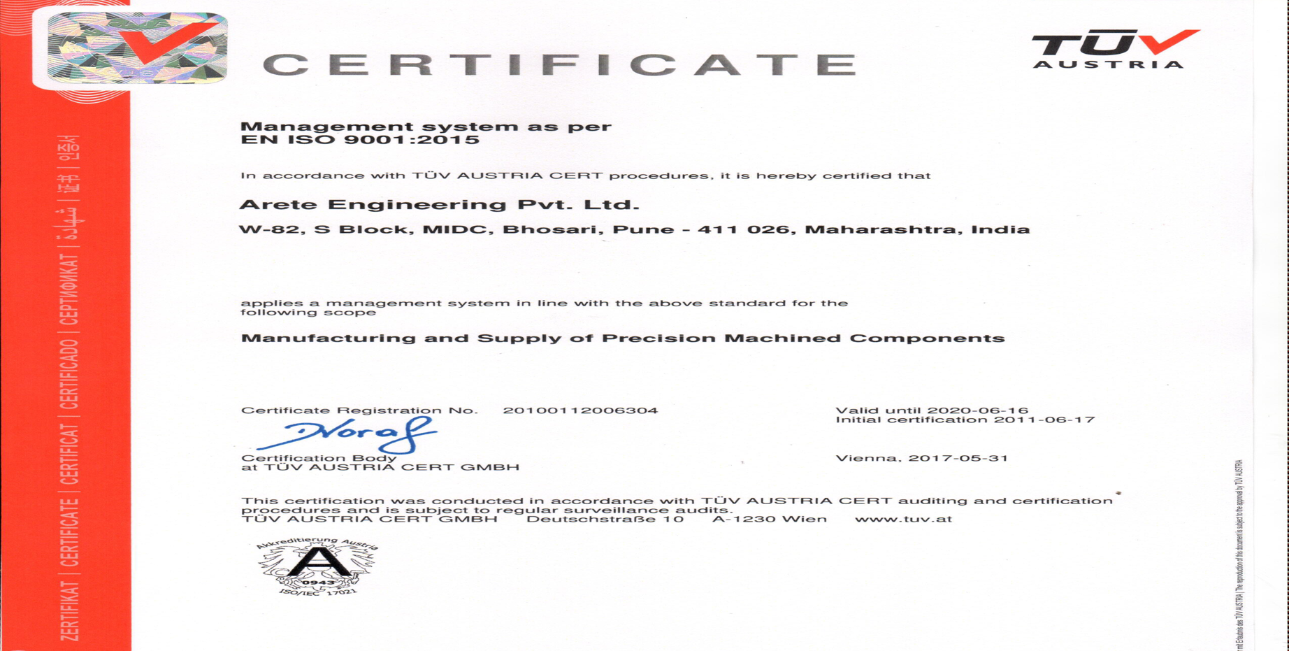 ISO Certificate